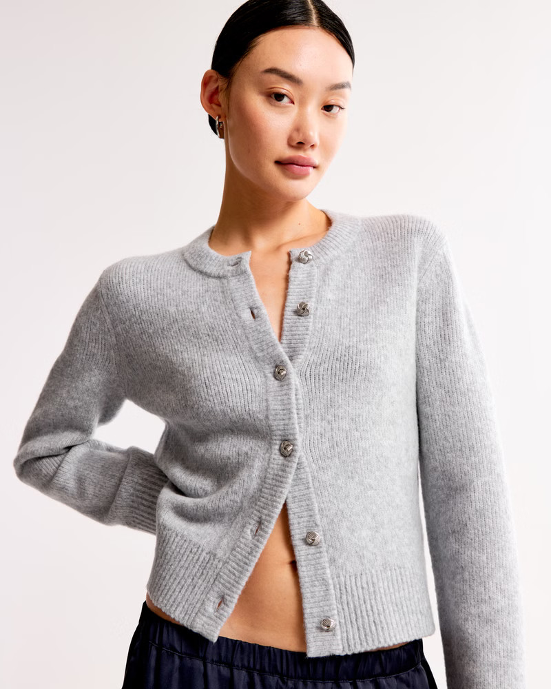 Women's Novelty Button Crew Cardigan | Women's New Arrivals | Abercrombie.com | Abercrombie & Fitch (UK)