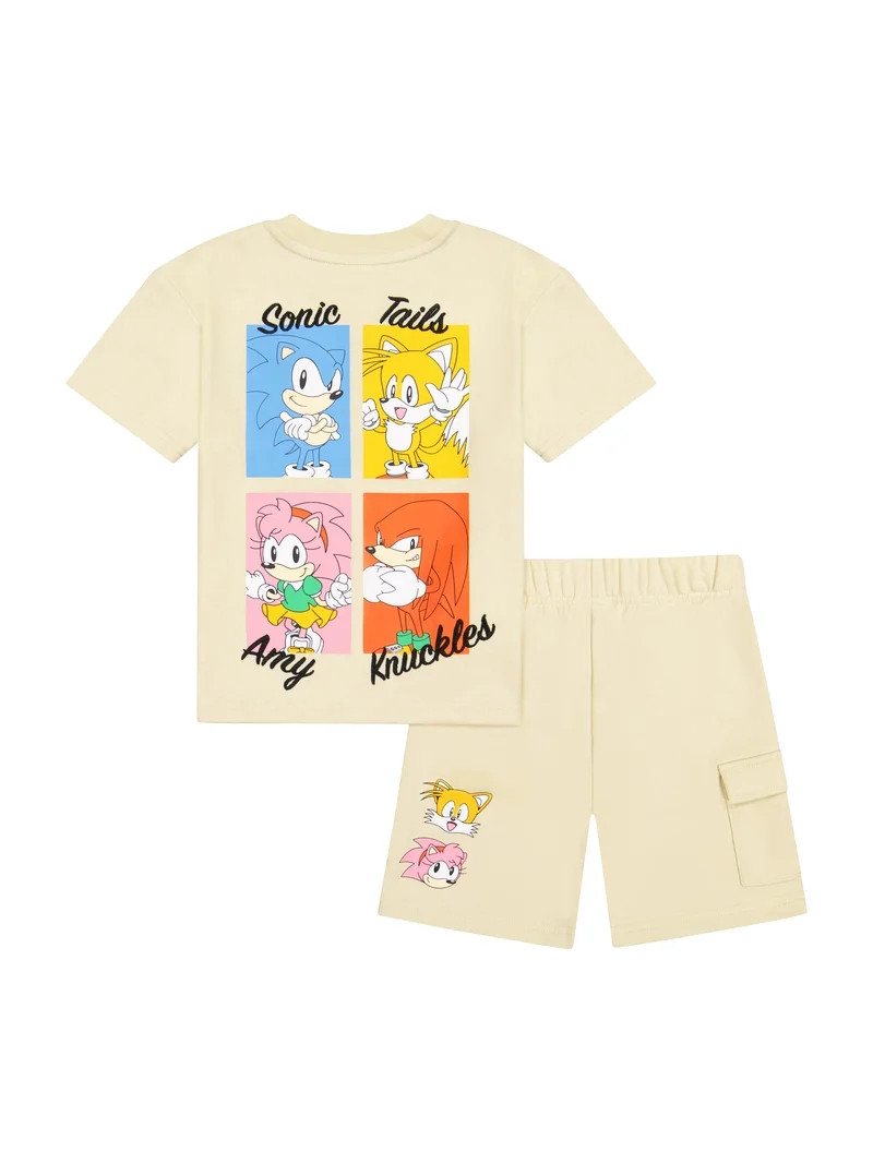 Sonic the Hedgehog Toddler Boy French Terry Short Set, Sizes 12 Months-5T | Walmart (US)