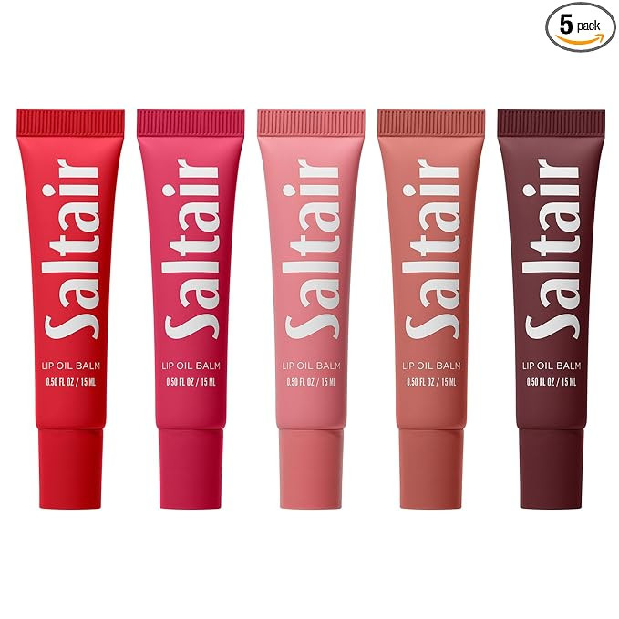 Saltair Hydrating Lip Oil Balm, Clear and Tinted Lip Gloss, Everyday Shades 5-Pack. Moisturizing ... | Amazon (US)
