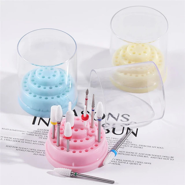 48 Holes Nail Drill Bits Holder Stand Display Nail Drill Showing Shelf Organizer Container Mill C... | AliExpress (US)