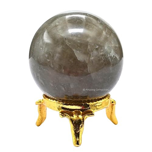 Smoky Quartz Crystal Ball with Stand - 1.5" Inches Crystal Sphere Meditation Balls for Witchcraft... | Amazon (US)