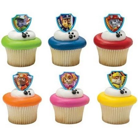 24 Paw Patrol Ruff Ruff Rescue Cupcake Cake Rings Birthday Party Favors Toppers - Walmart.com | Walmart (US)