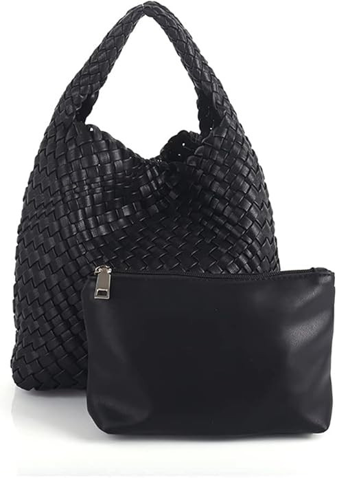 Woven Leather Bags for Women Knoted Women Handbag Designer Shoulder Bucket Purse Handmade Fashion... | Amazon (US)