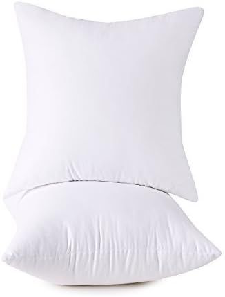 Set of 2, Cotton Down Alternative Decorative Throw Pillow Insert, Square, 20X20 Inches | Amazon (US)