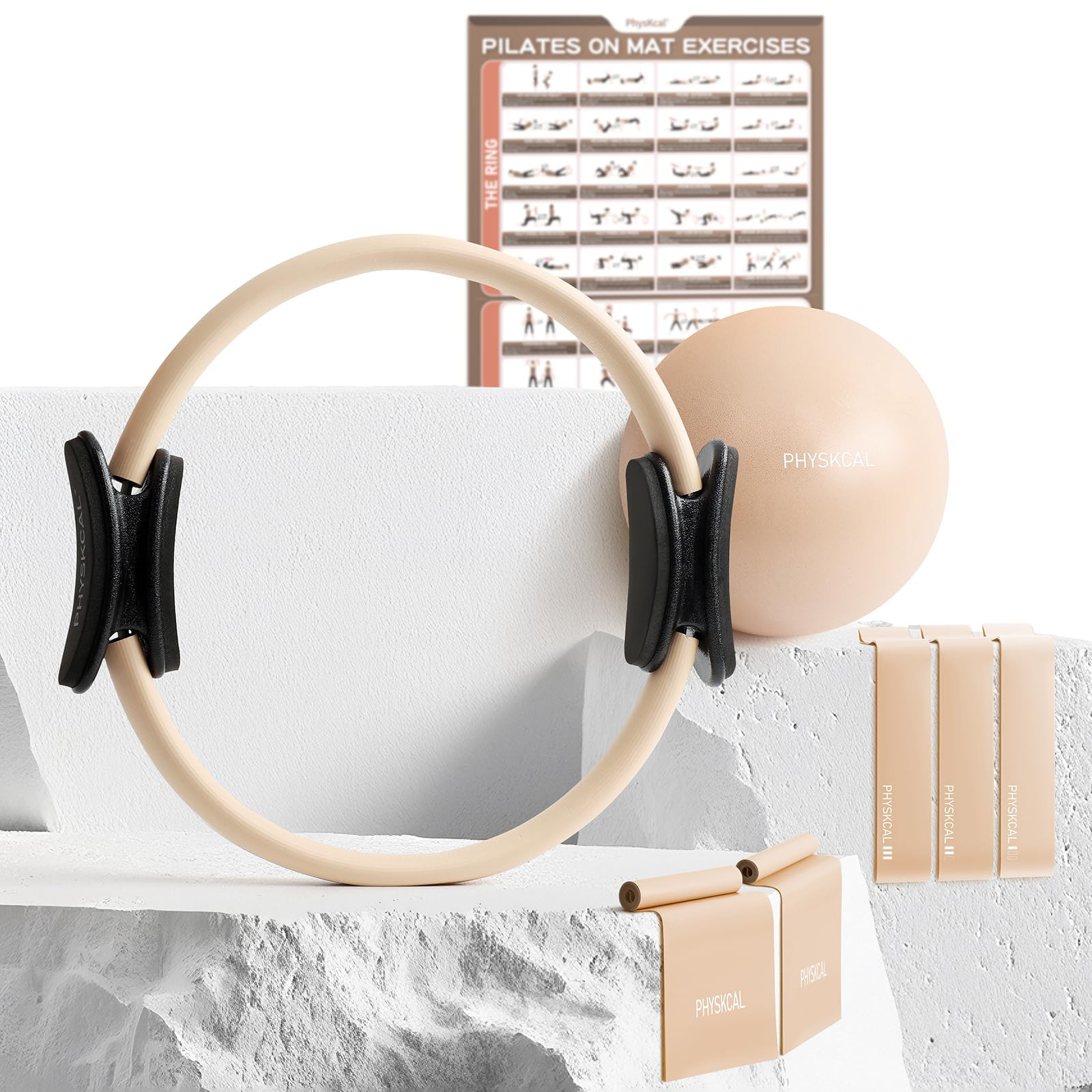 Pilates Kit, 15-Inch Pilates Ring with 1x Core Ball, 3X Resistant Loops and 2X Flex Bands, Home P... | Amazon (US)