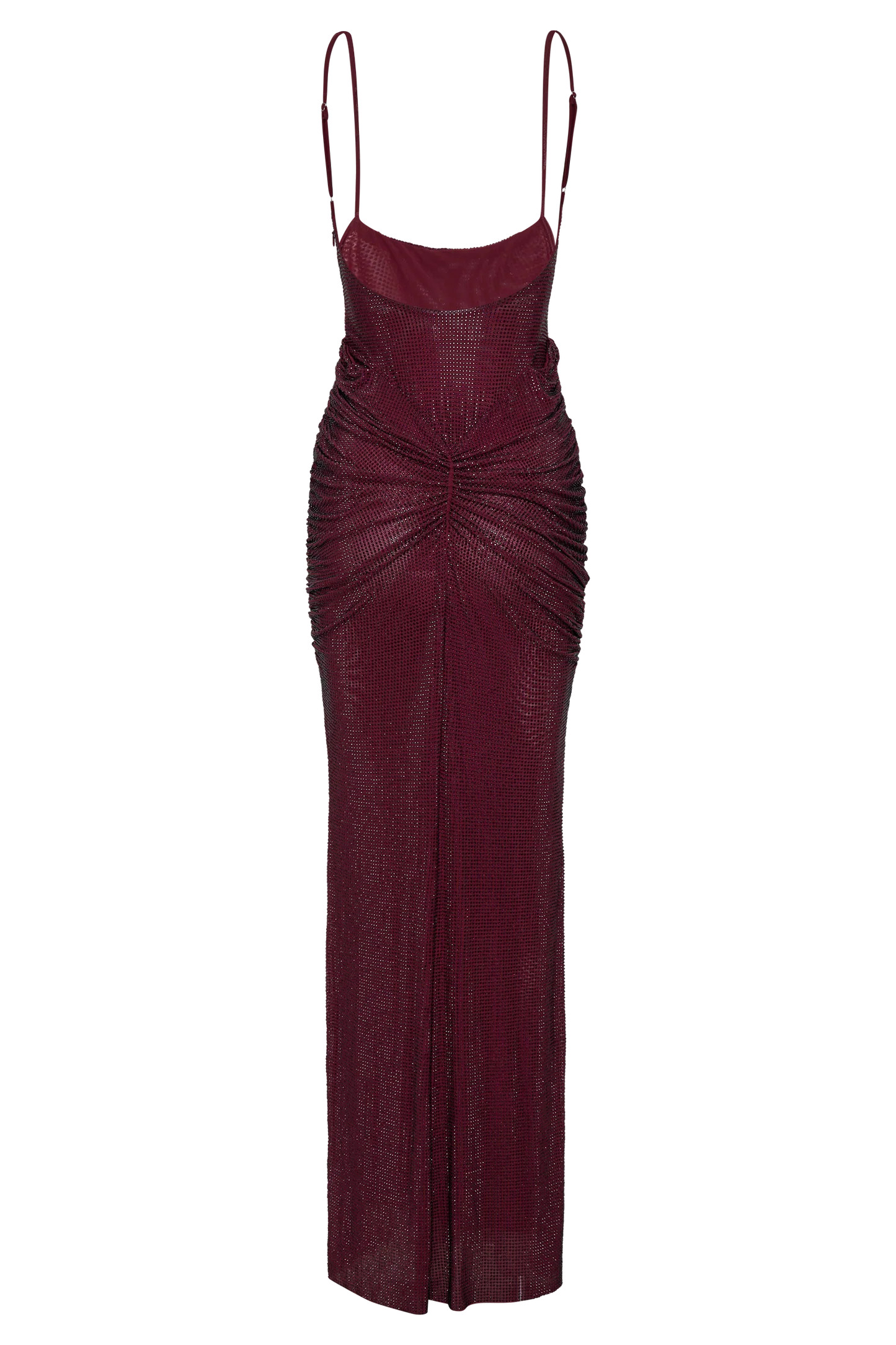 Roisin Diamante Satin Maxi Dress - Mahogany | MESHKI US