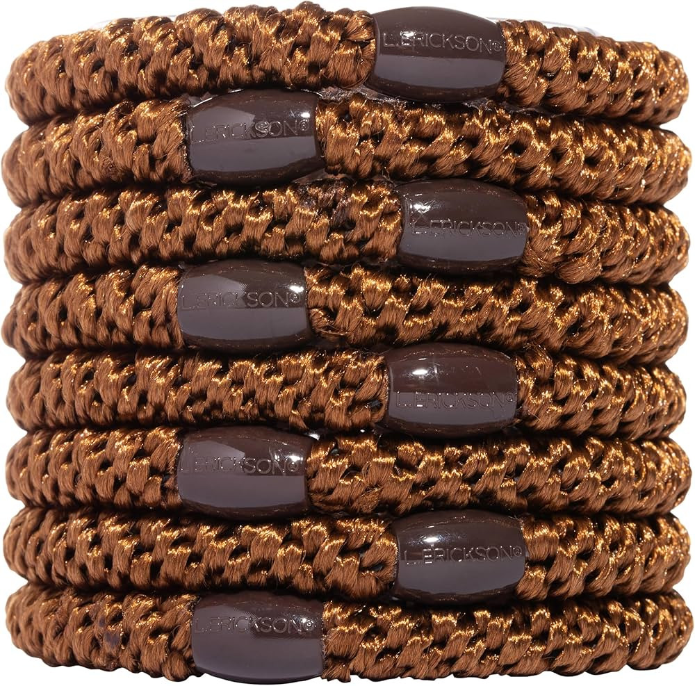 L. Erickson Grab & Go Pony Hair Ties - Mocha Brown - 8 Pack Grab and Go Ponytail Holders - Hair T... | Amazon (US)