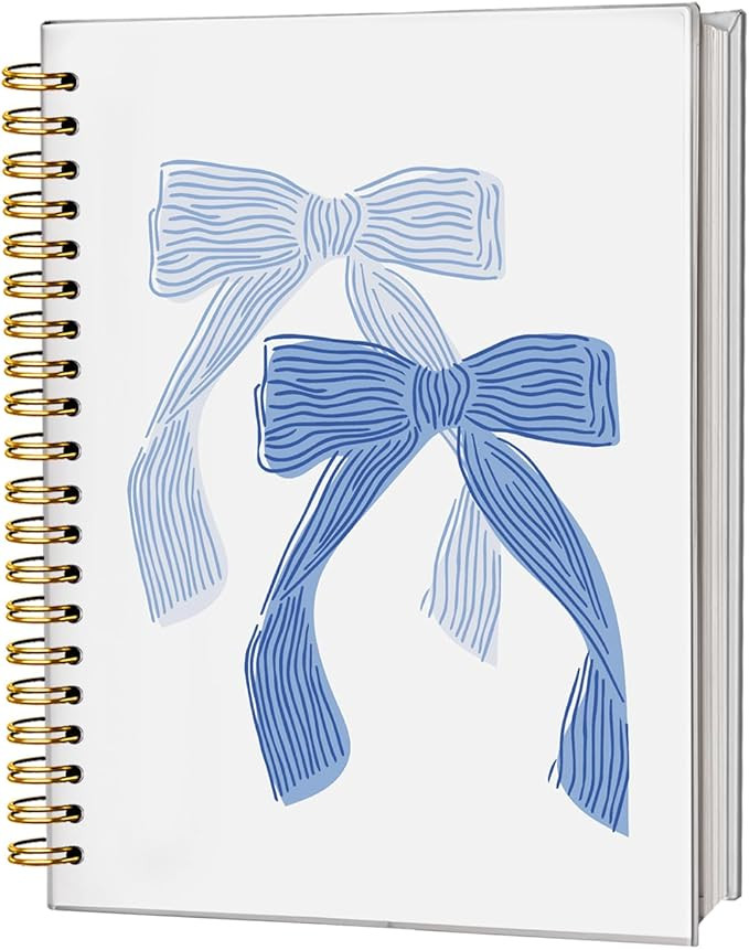 Bow Notebook Journal, Retro Coquette Bowknot Bow Spiral Notebook, Coastal Granddaughter Aesthetic... | Amazon (US)