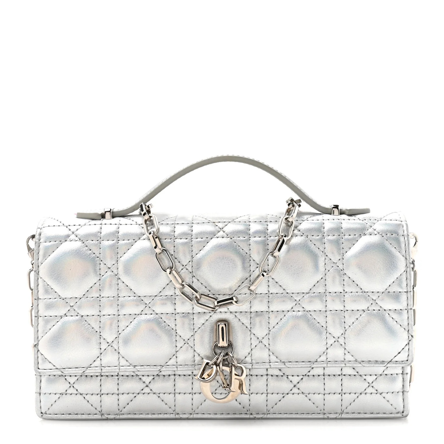 Christian Dior Iridescent Metallic Lambskin Cannage Mini My Dior Bag Silver 1894626 | FASHIONPHILE (US)