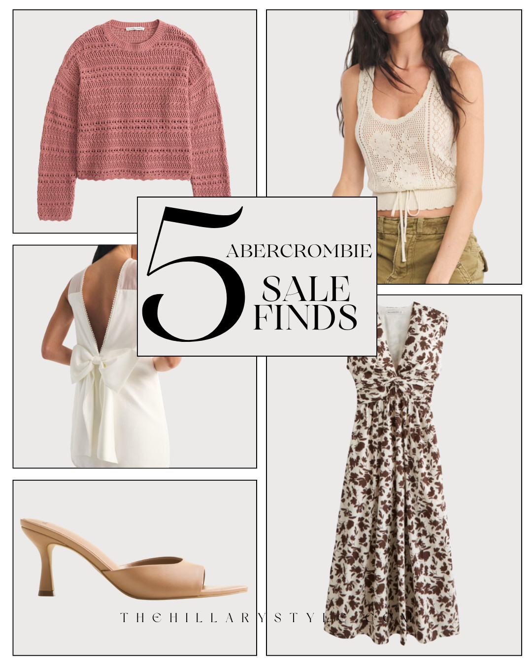 5 Abercrombie Spring Sale Finds: Elevated Seasonal Staples

Level up your spring wardrobe with these must-have sale finds from Abercrombie! This curated edit embraces the "poetcore" and "grandmacore" aesthetics trending this season, featuring intricate crochet-style knits and romantic lace details. From a vintage-inspired floral maxi dress to a delicate bow-back midi, these pieces transition effortlessly from brunch to evening garden parties. Incorporate 2026’s top color trends like "vintage pink" and earthy chocolate browns for an effortlessly polished look. Whether you're styling a cozy knit for a Sunday reset or a sleek mule for a night out, these high-impact staples deliver quiet luxury for less. Grab these seasonal essentials before they’re gone.

#TheHillaryStyle #AbercrombieStyle #SpringFashion2026 #LTKunder100 #PinterestInspo #CrochetKnit #Poetcore #Grandmacore #SpringSale #QuietLuxury #CapsuleWardrobe #FloralDress #NeutralAesthetic #OutfitInspo #StyleOnABudget #SundayReset 

 

#LTKootd #LTKSeasonal #LTKSaleAlert