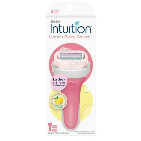 Schick Intuition Lemon Berry Breeze Razor with Handle and 2 Razor Refills Lather & Shave In One Step | Walmart (US)
