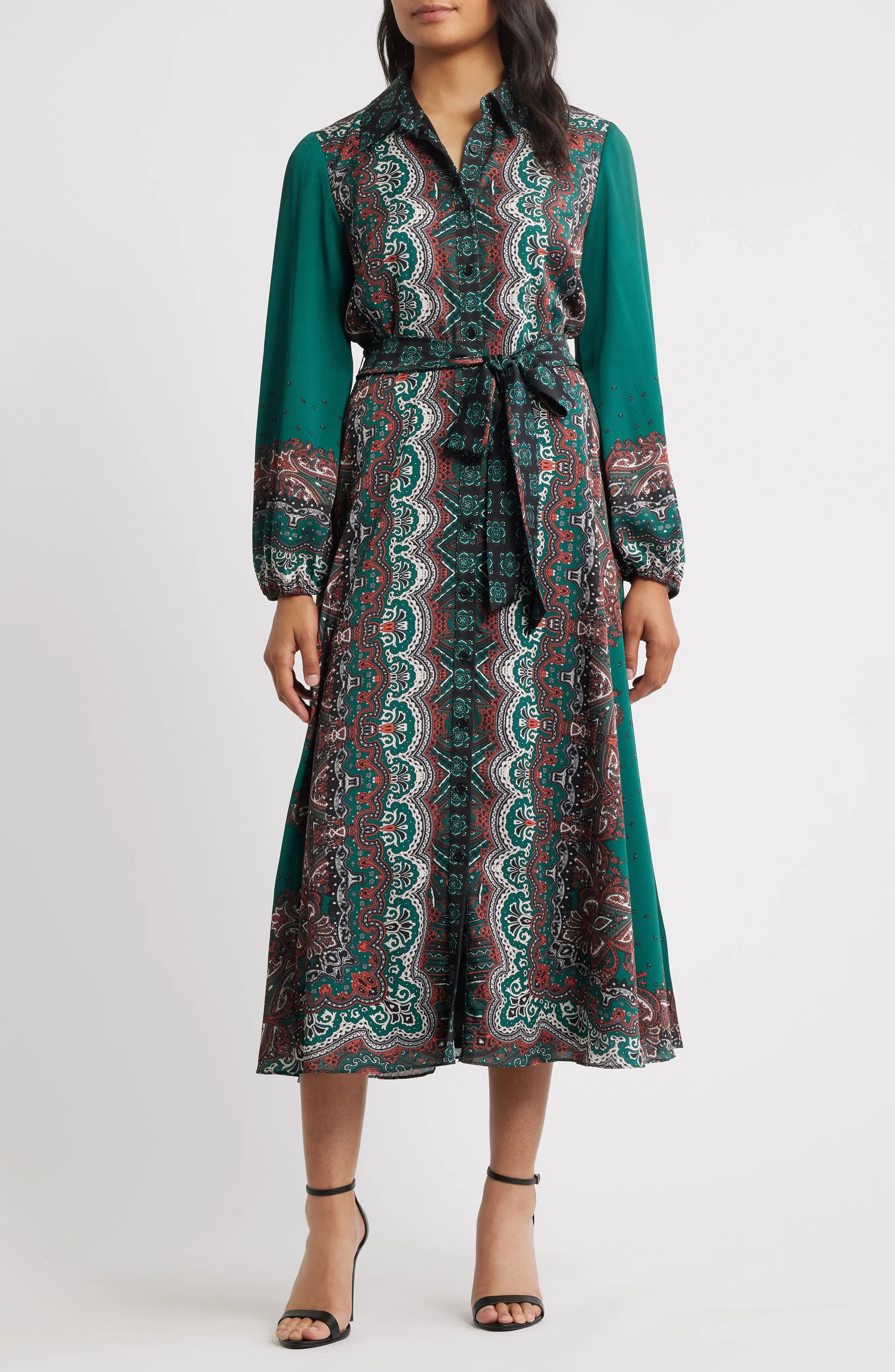 Julia Jordan Print Long Sleeve Shirtdress (Women) | Nordstromrack | Nordstrom Rack