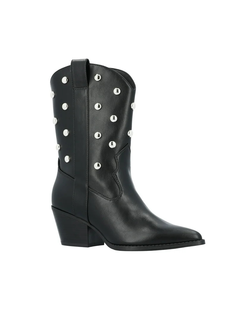 Time and Tru Women's Studded Western Boots - Walmart.com | Walmart (US)