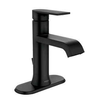 MOEN Genta Single Hole Single-Handle Bathroom Faucet in Matte Black 84760BL - The Home Depot | The Home Depot