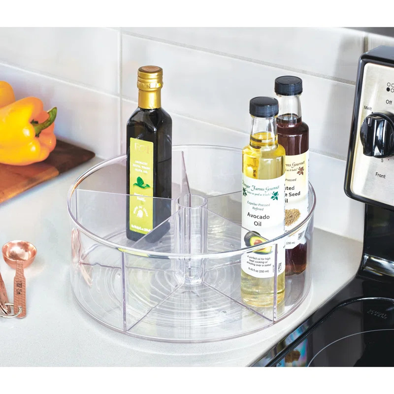 iDesign Linus Divided Turntable Lazy Susan, Clear | Wayfair | Wayfair North America
