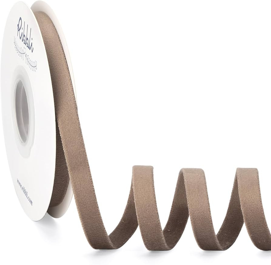 Ribbli Camel Velvet Ribbon Double Faced 3/8 Inch 10-Yard Spool Camel Ribbon Use for Christmas Tre... | Amazon (US)