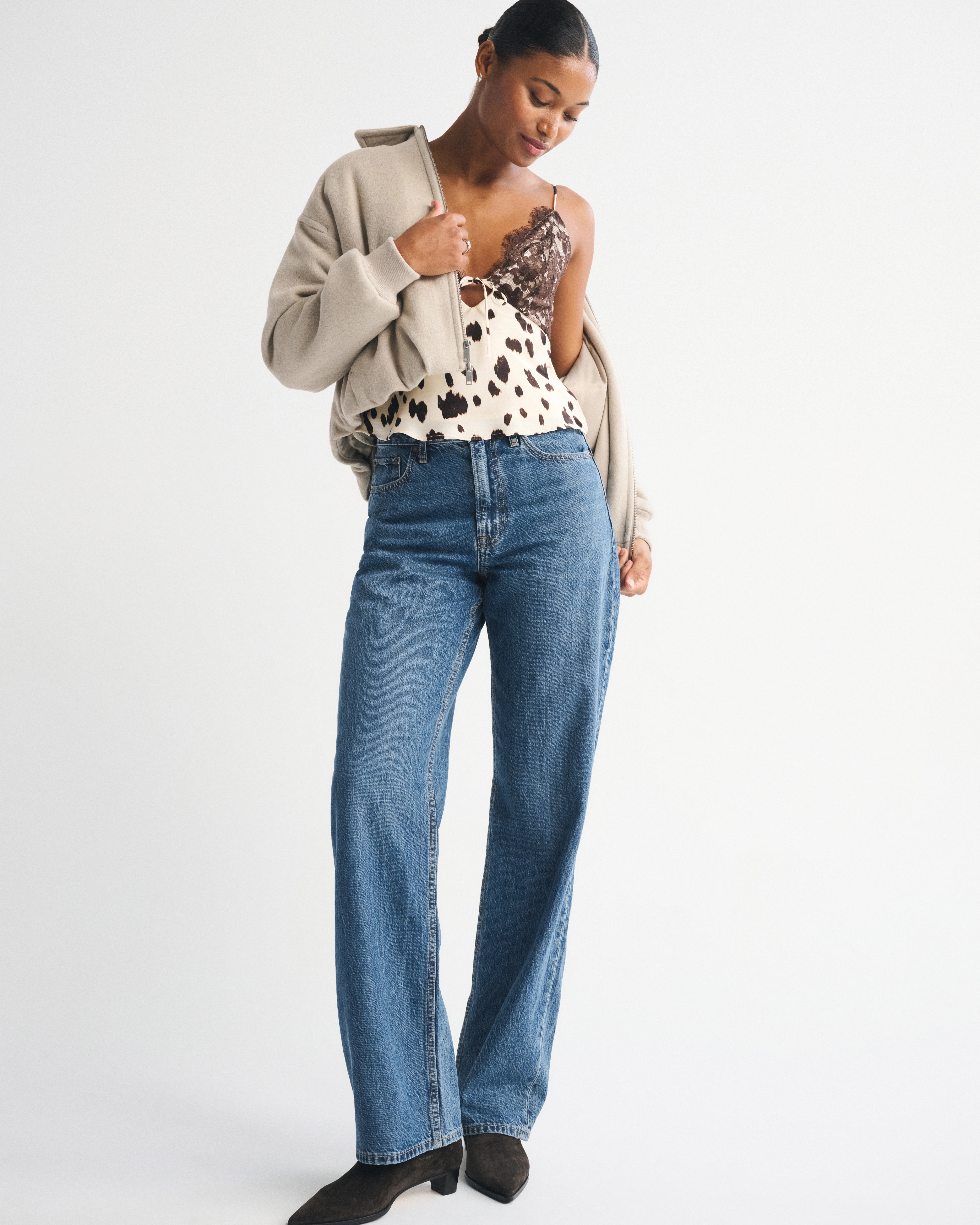 Curve Love High Rise Loose Jean | Abercrombie & Fitch (US)