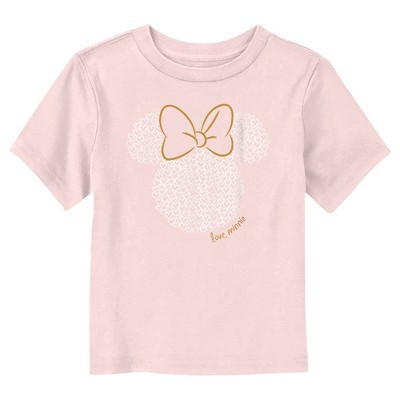 Toddler's Minnie Mouse Love Minnie Logo  T-Shirt - Light Pink - 2T | Target