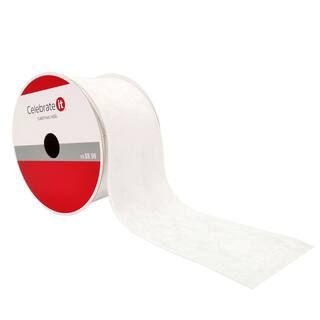 2.5" Velvet Wired White Ribbon by Celebrate It™ Christmas | Michaels Stores