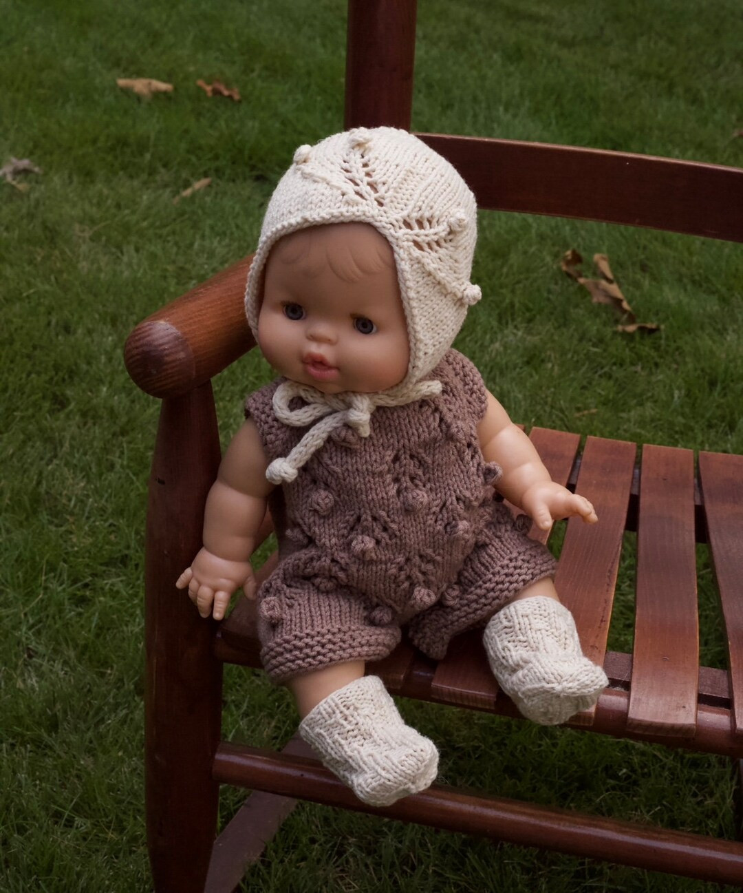 Minikane Clothes Knit Outfit for Doll Bonnet for Dolls Miniland Bobble Bonnet Doll Baby Doll Outf... | Etsy (US)