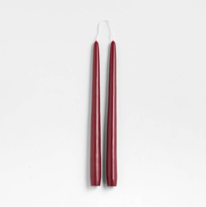 Dark Cranberry 12" Dipped Taper Candle, Set of 2 + Reviews | Crate & Barrel | Crate & Barrel