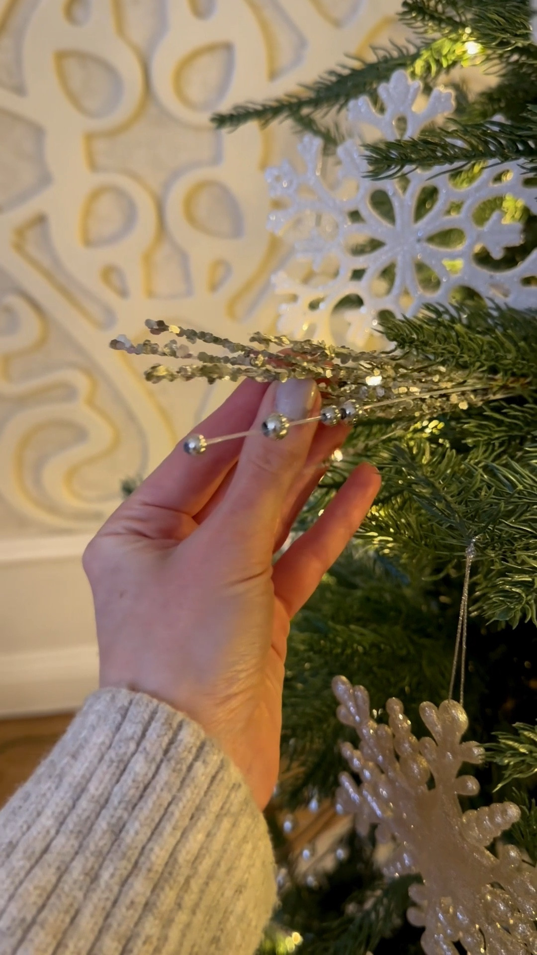 Turning our Christmas tree into a winter tree with snowflakes and silver ❄️ 

#LTKHoliday #LTKHome #LTKFindsUnder50