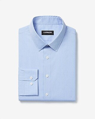 Extra Slim Blue Jacquard Cotton Stretch 1MX Dress Shirt | Express