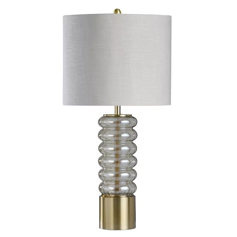 Round Clear Glass Table Lamp with Polished Steel Base Glass Finish | Walmart (US)