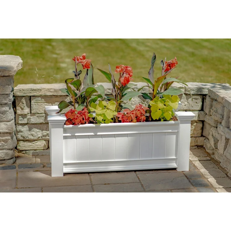 Vita Classic 42"L x 16"W x 18"H Windsor Vinyl Planter Box, White, VA68214 | Walmart (US)