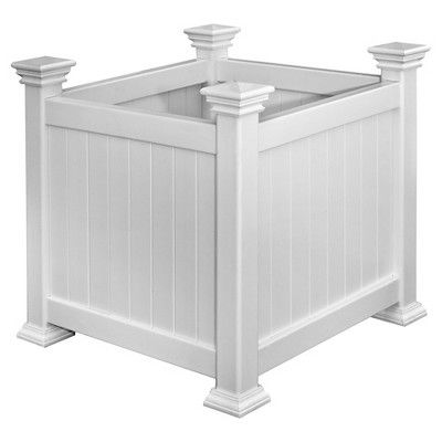 Cardiff Square Planter Box - White - New England Arbors | Target