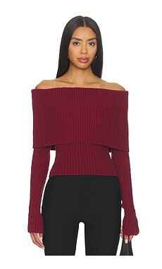 L'Academie by Marianna Namir Off Shoulder Sweater in Oxblood from Revolve.com | Revolve Clothing (Global)