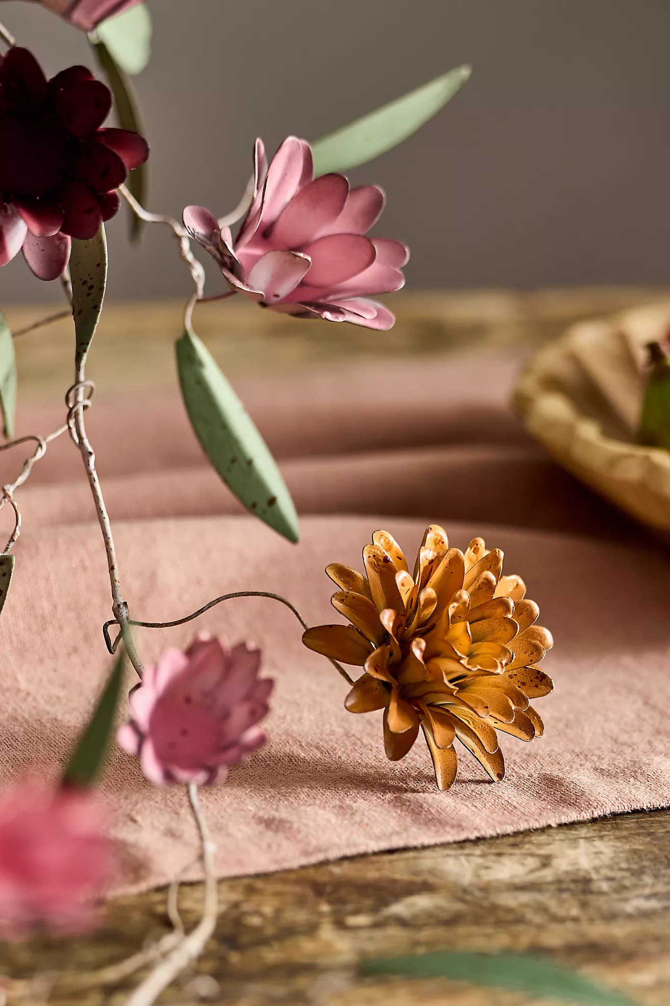 Strawflowers Iron Garland | Anthropologie (US)