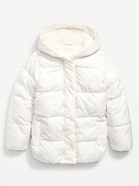 Sherpa-Lined Hooded Puffer Jacket for Girls | Old Navy (US)