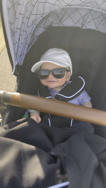 Smiley boy.
He loves his hat and sunglasses. Extra win is the sunglasses have a removable strap that goes around the back to keep them on.

#LTKbaby #LTKkids #LTKfamily