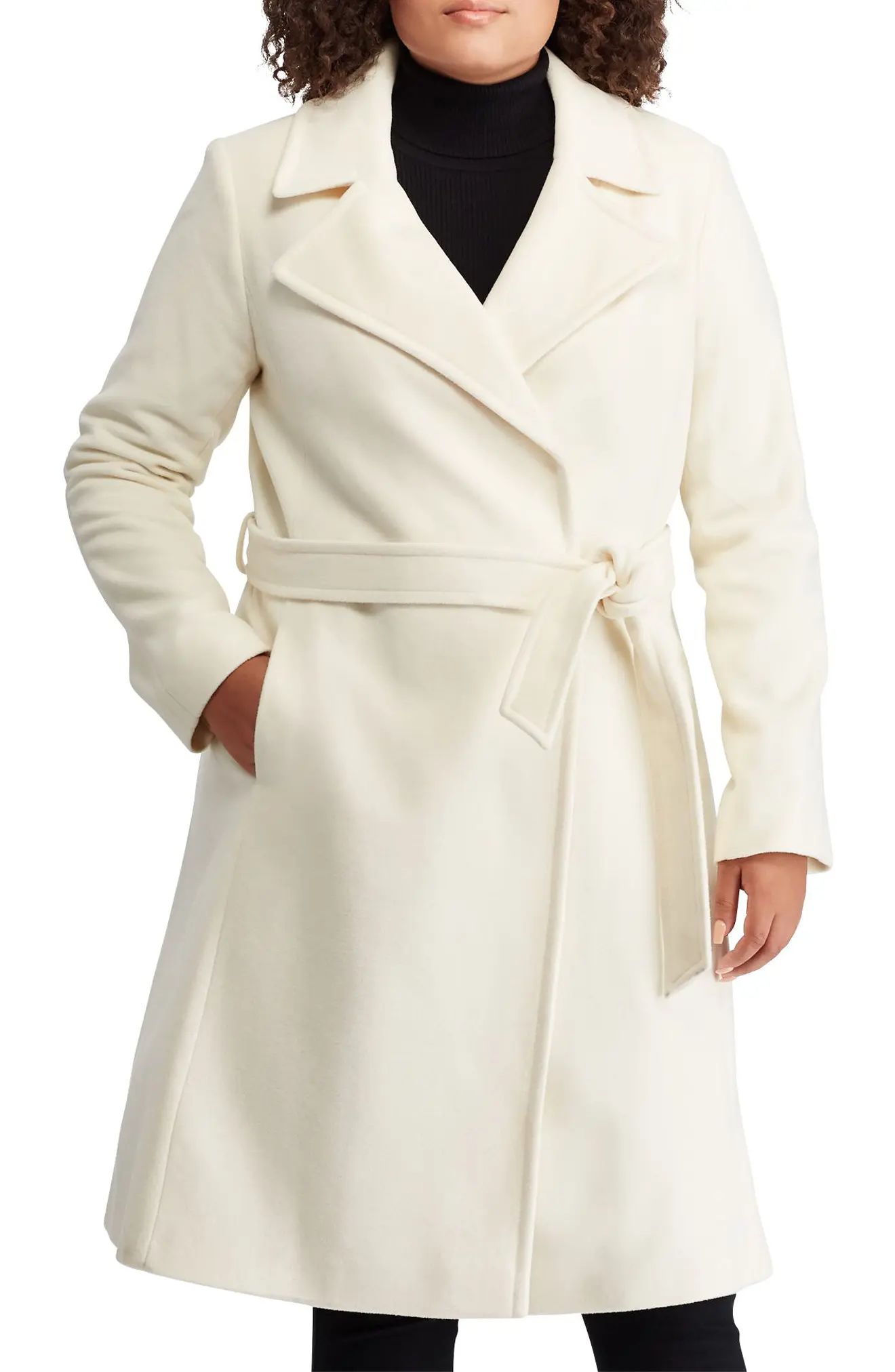 Lauren Ralph Lauren Wool Blend Wrap Coat (Plus Size) | Nordstrom