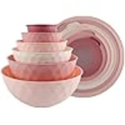 Mixing Bowls With Lids - 12 Piece Plastic Nesting Bowls Set Includes 6 Prep Bowls And 6 Lids, Non Slip Bottom And Diamond Design - Microwave Safe | Wayfair North America