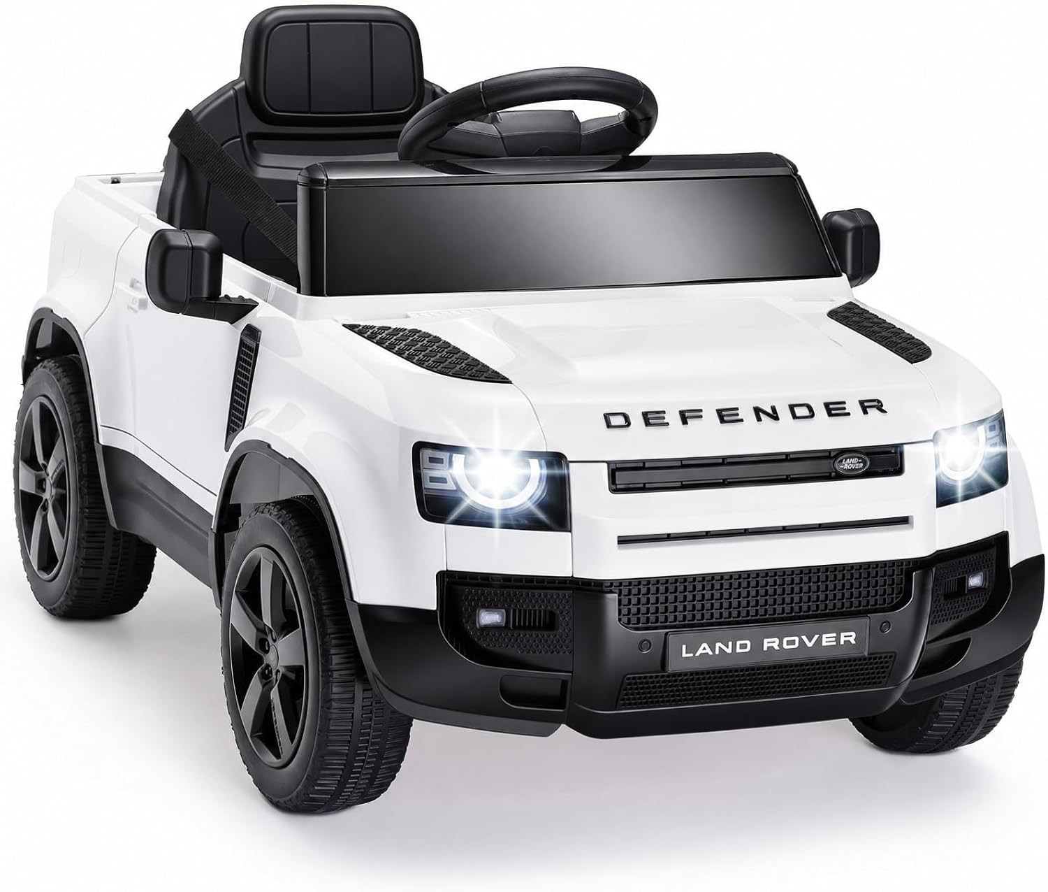 12V Licensed Land Rover Ride On Car for Kids Age 3+, White | Amazon (US)