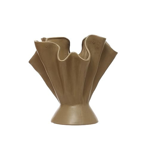 Bloomingville 11.25 Inches Stoneware Ruffled Reactive Glaze, Sage Vase | Amazon (US)