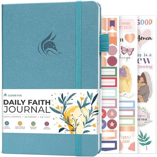 Clever Fox Daily Faith Journal – Guided Prayer, Gratitude & Bible Study Notebook – Faith Based Gifts & Journaling Supplies for Women (Aquamarine) | Amazon (US)