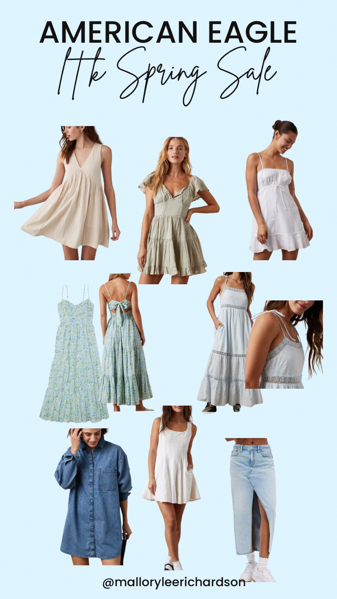 American Eagle’s latest spring dresses & skirts! Shop this weekend for the LTK Spring Sale! 
american eagle outfitters, mini dress, spring dress, maxi dress, denim dress, denim midi skirt, denim skirt, spring, sale 

#LTKSeasonal #LTKsalealert #LTKSpringSale