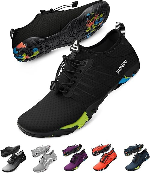 SIMARI Water Shoes for Women Men Barefoot Breathable Quick-Dry Aqua Sports Beach River Hiking Ath... | Amazon (US)