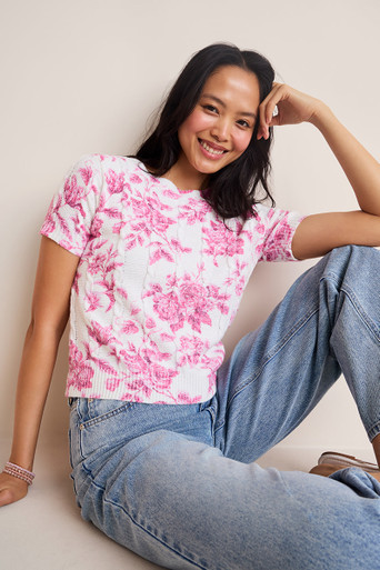 Beth Floral Sweater Tee | Francesca's