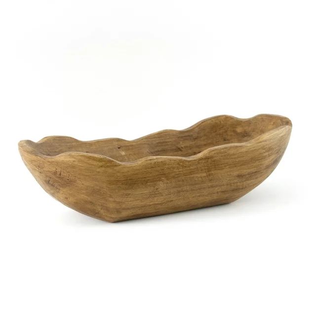 Better Homes & Gardens Indoor Carved Mid-Tone Brown Wood Decorative Dough Bowl - Walmart.com | Walmart (US)