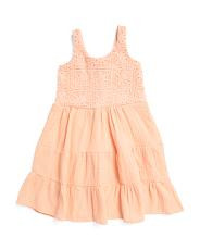Big Girls Crochet Tiered Dress | TJ Maxx