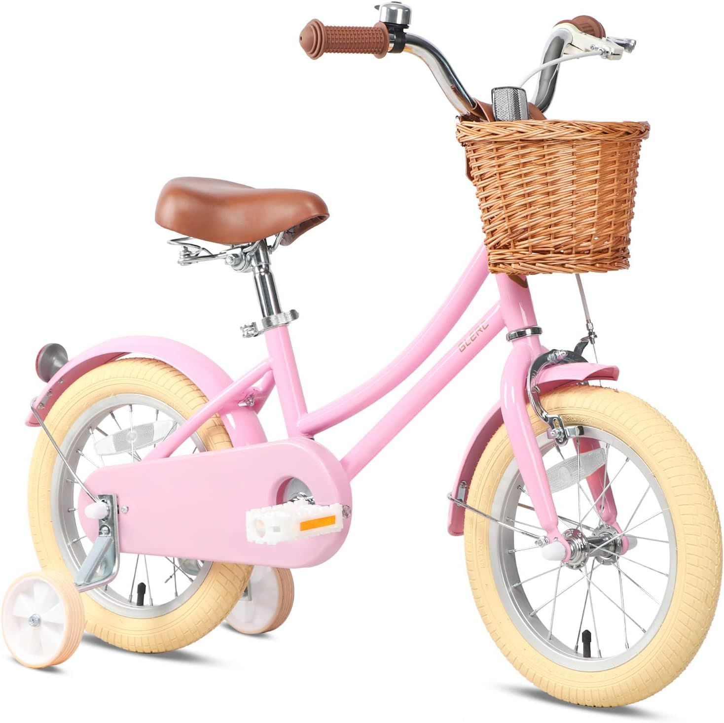 Glerc Girls Bike with Basket for 3-12 Years Old Kids, 14 16 20 Inch with Bell and Training Wheels... | Amazon (US)
