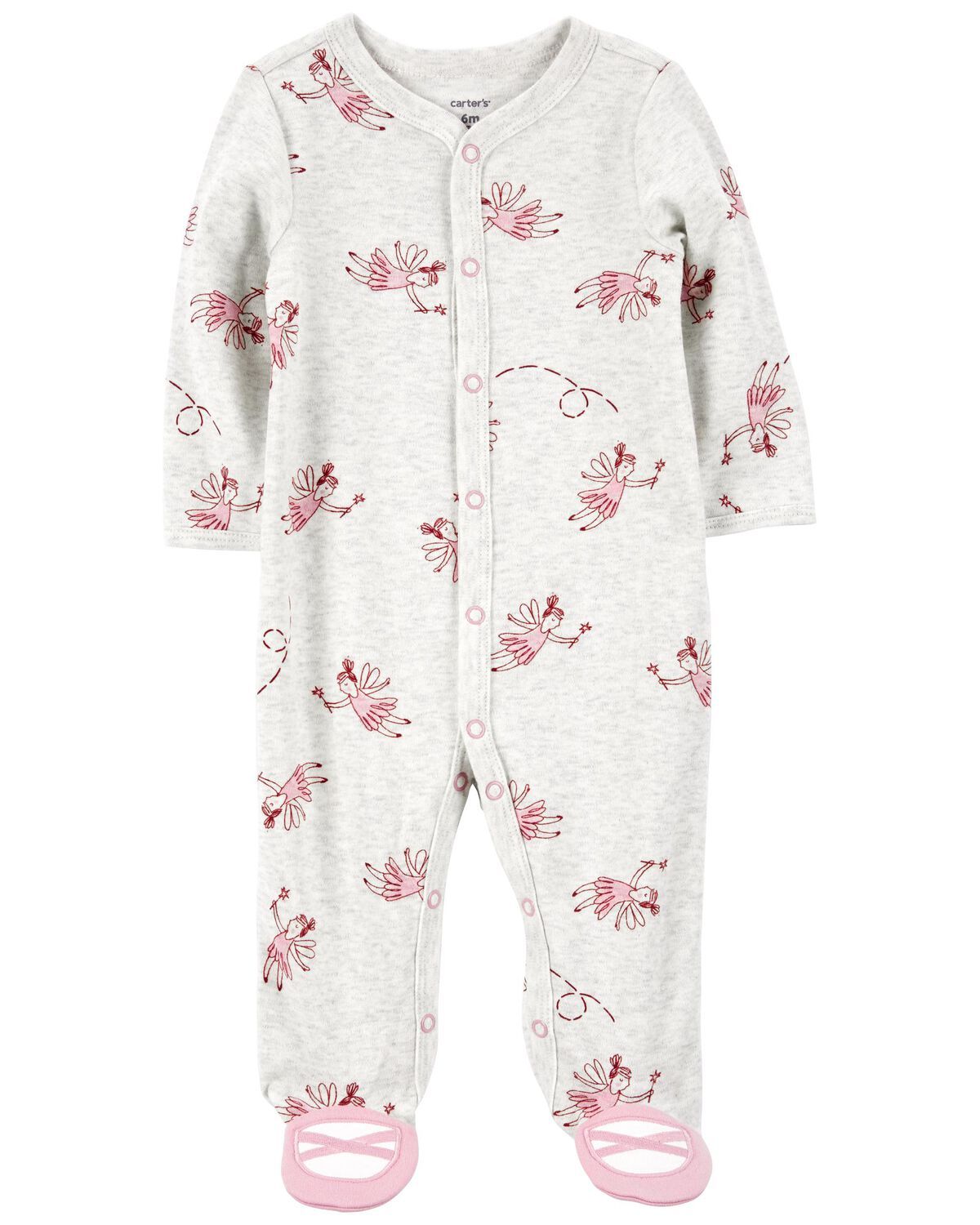 Grey Baby Ballet Snap-Up Cotton Blend Sleep & Play Pajamas | carters.com | Carter's