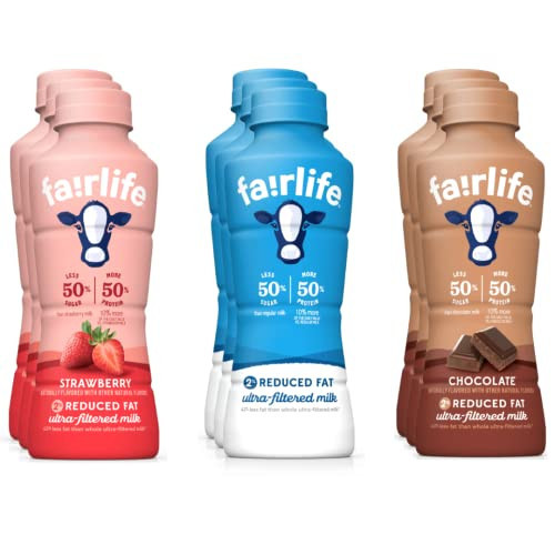 Fairlife 2% Ultra-Filtered Milk Variety Pack - High Protein 23g - 14 Fl Oz - (Pack of 9) | Amazon (US)