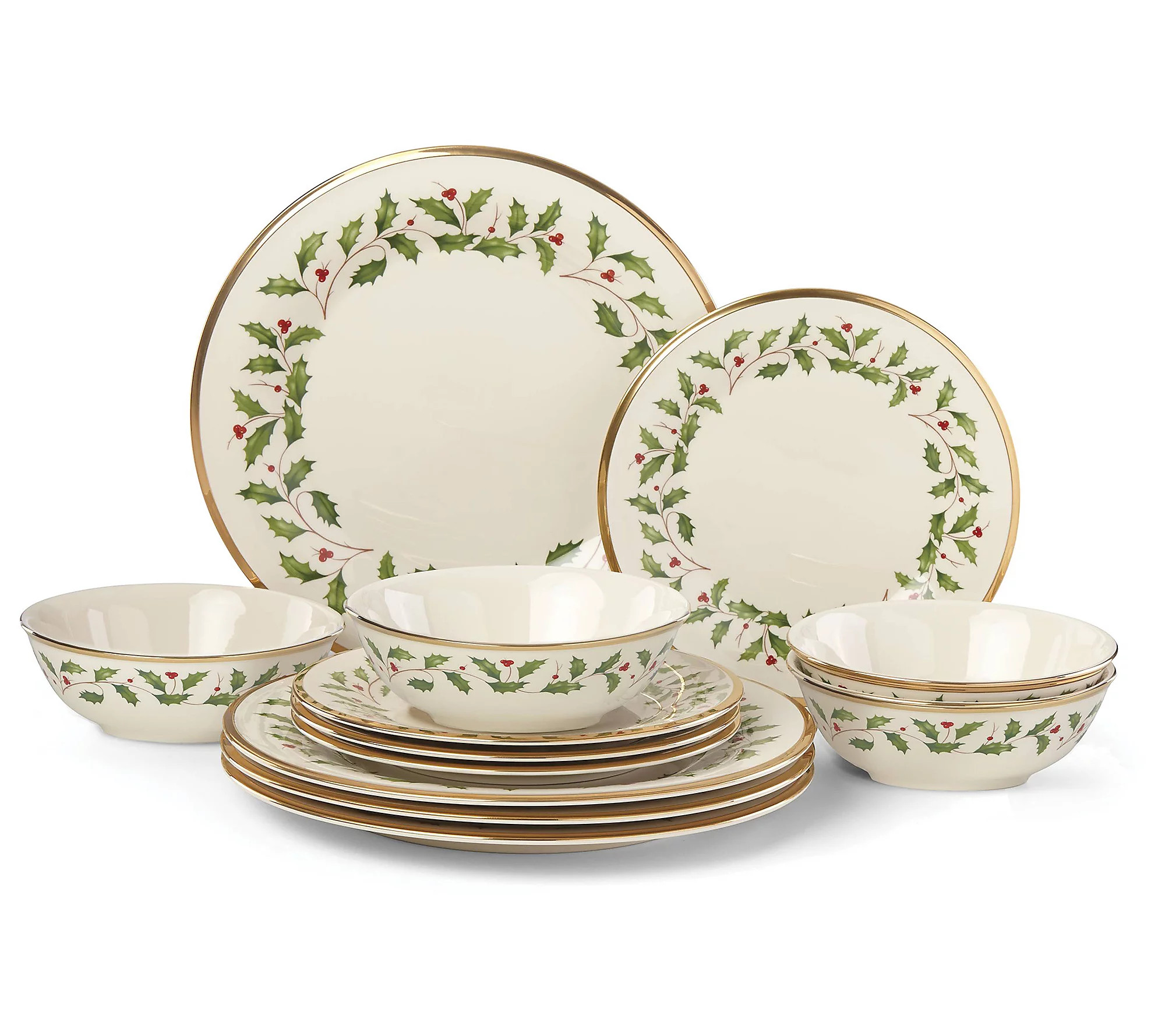 Lenox Holiday 12-Piece Plate & Bowl Set | QVC