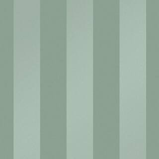 Laura Ashley Lille Pearlescent Stripe Jade Green Metallic Non Woven Removable Paste the Wall Wall... | The Home Depot