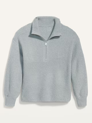 Rib-Knit Quarter-Zip Sweater for Women | Old Navy (US)